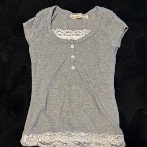 Liberty Love Soft Gray Ribbed Knit Top